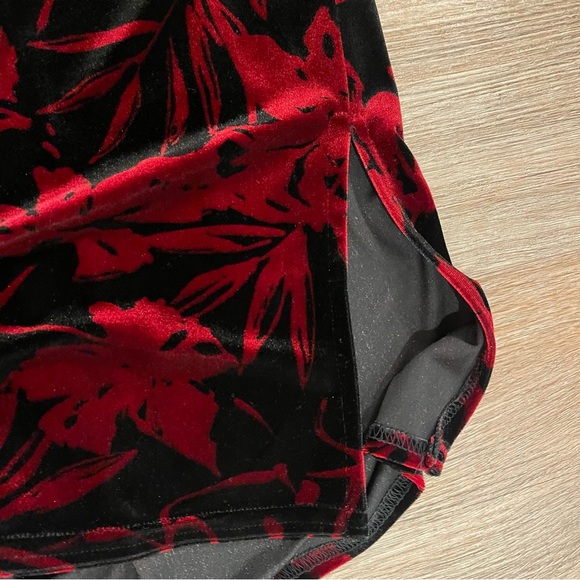 Vtg 90s Kathie Lee Velvet Button Up Women’s Large Black Red Floral Whimsigoth - Picture 7 of 10